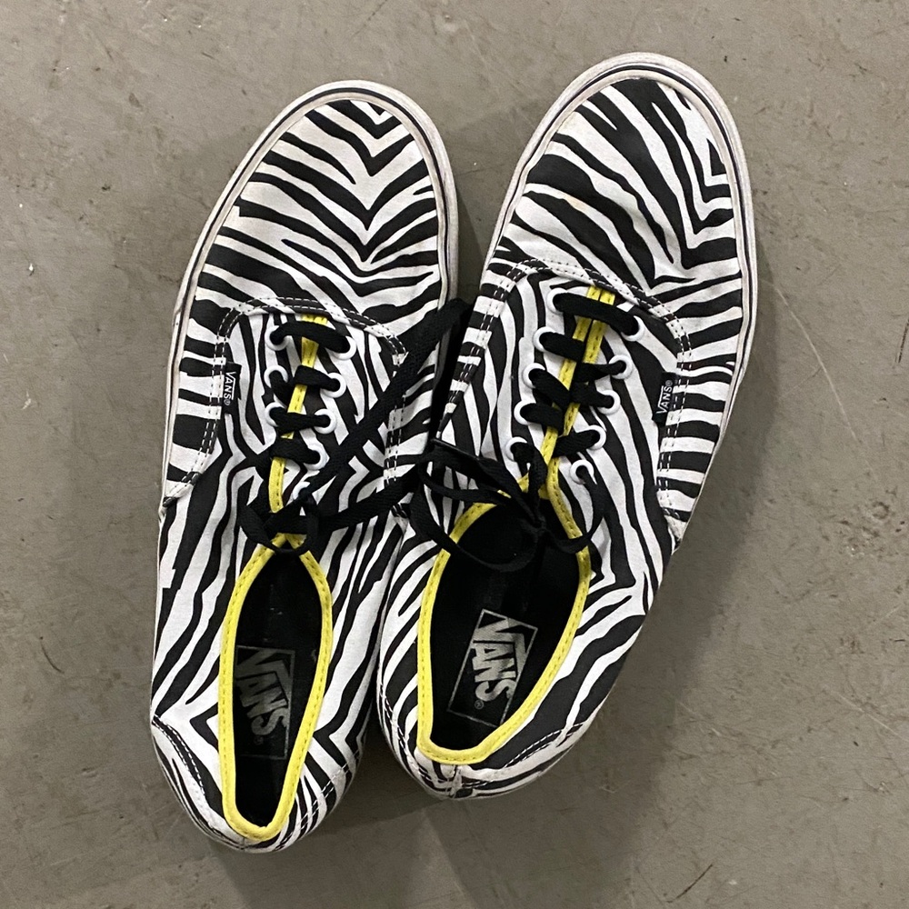 Vans Black and White Zebra Pattern Shoes